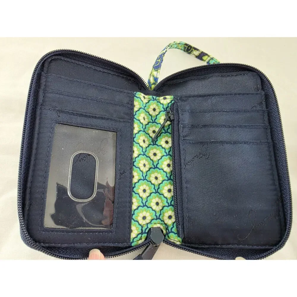 Vera Bradley Wristlet Wallet Retired Rhythm and Blues Pattern ExcellentCondition